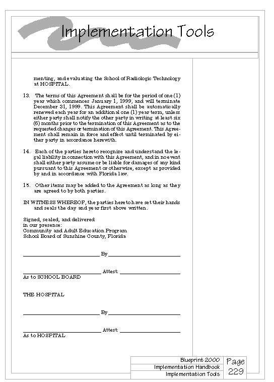 Radiology Technology Clinic Agreement page 3