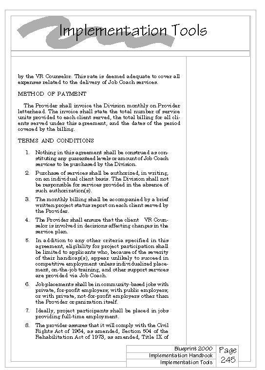 Job Coach Service Agreement page 2