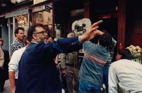 Francis Ford Coppola on the set of "Godfather III"