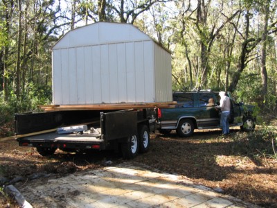 Moving the shed from its old location