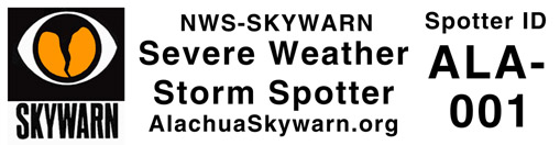[ 4 x 13.5 - NWS-SKYWARN Severe Weather Storm Spotter - White ] 