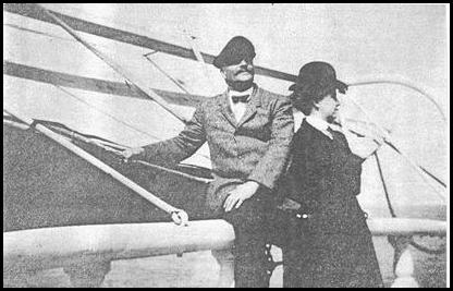 Captain and Mrs. William H. Haskell on the Mertie B. Crowley in 1910.